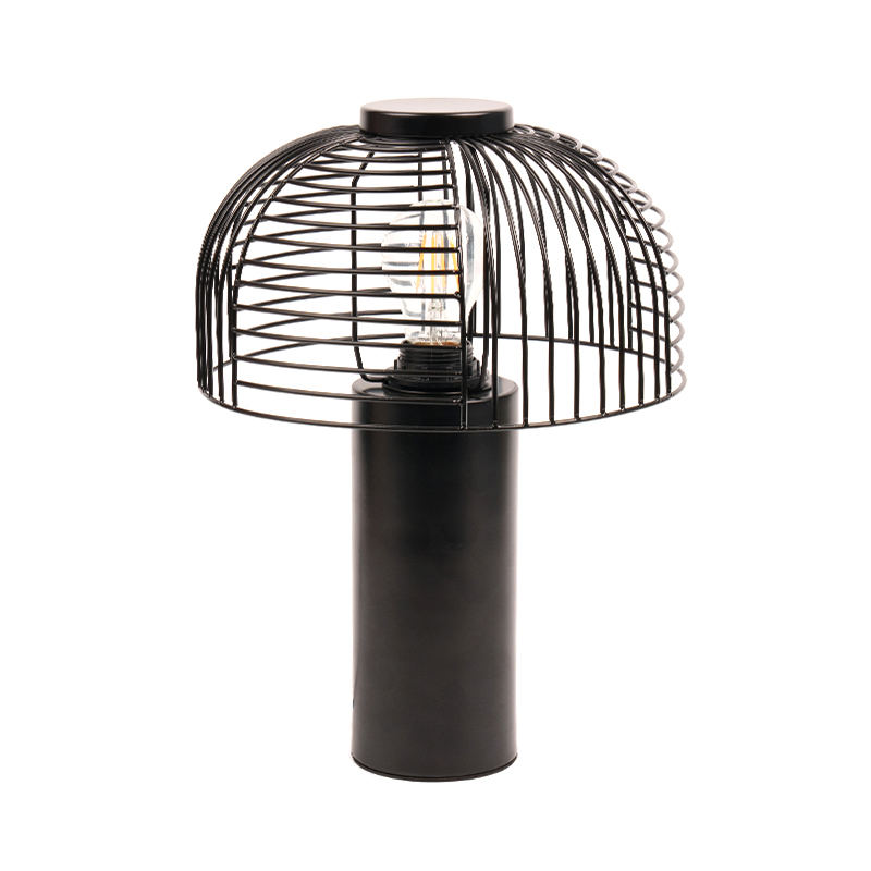Black Bird Cage Lampa stołowa kutego żelaza