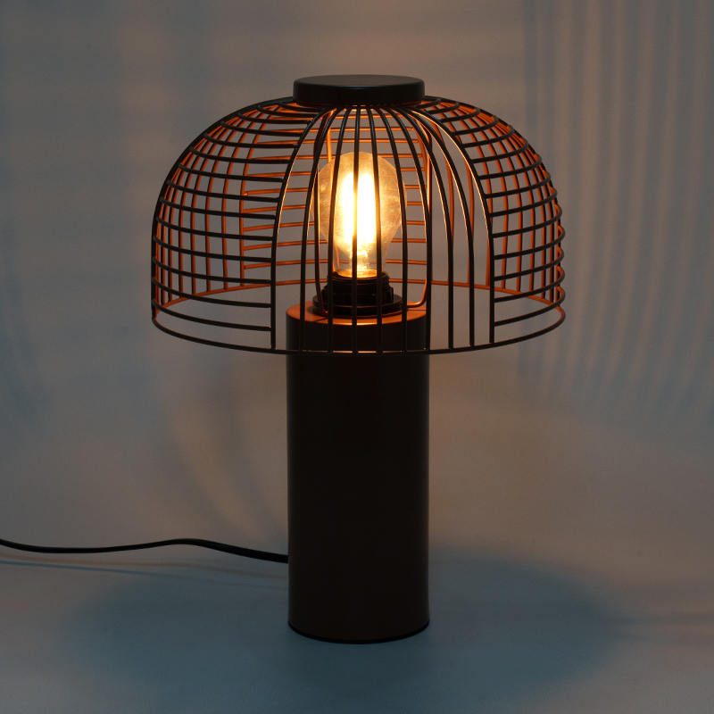 Black Bird Cage Lampa stołowa kutego żelaza