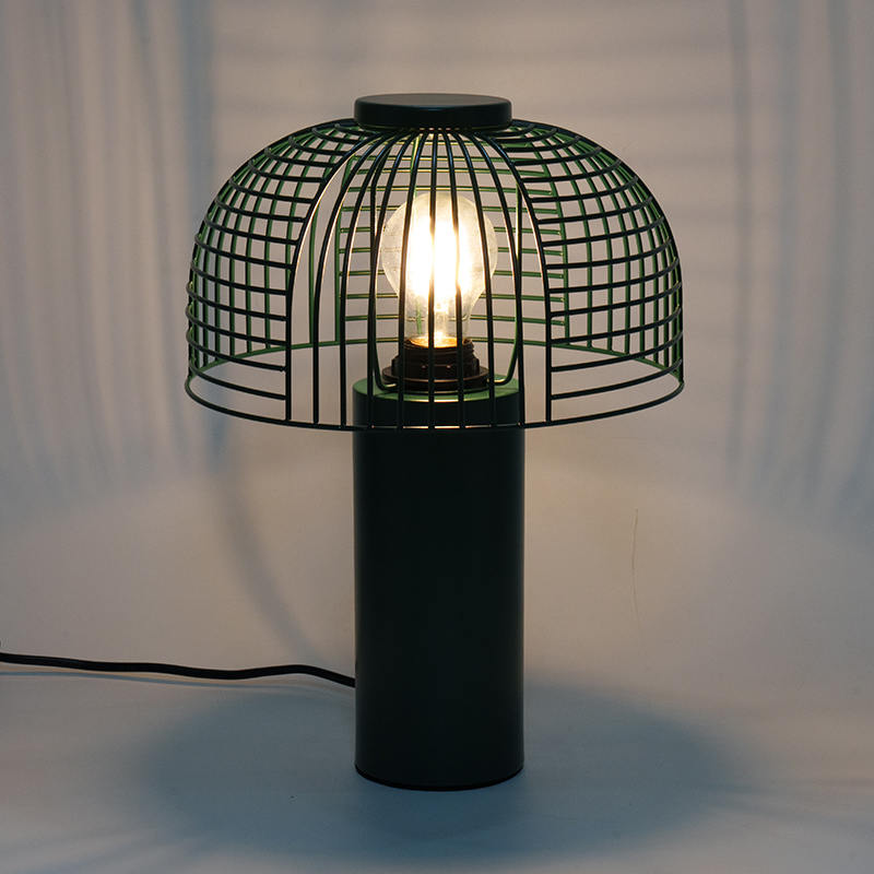 Black Bird Cage Lampa stołowa kutego żelaza