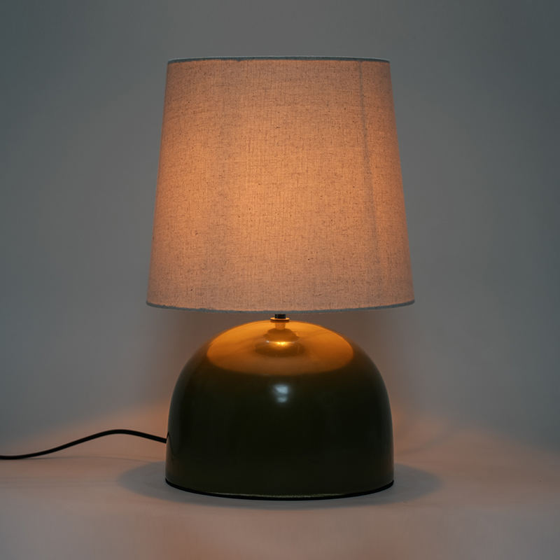 Duża prosta ceramiczna okrągła dolna lampa stołowa